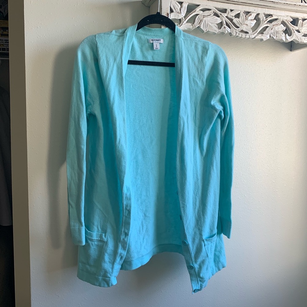 Blue cardigan